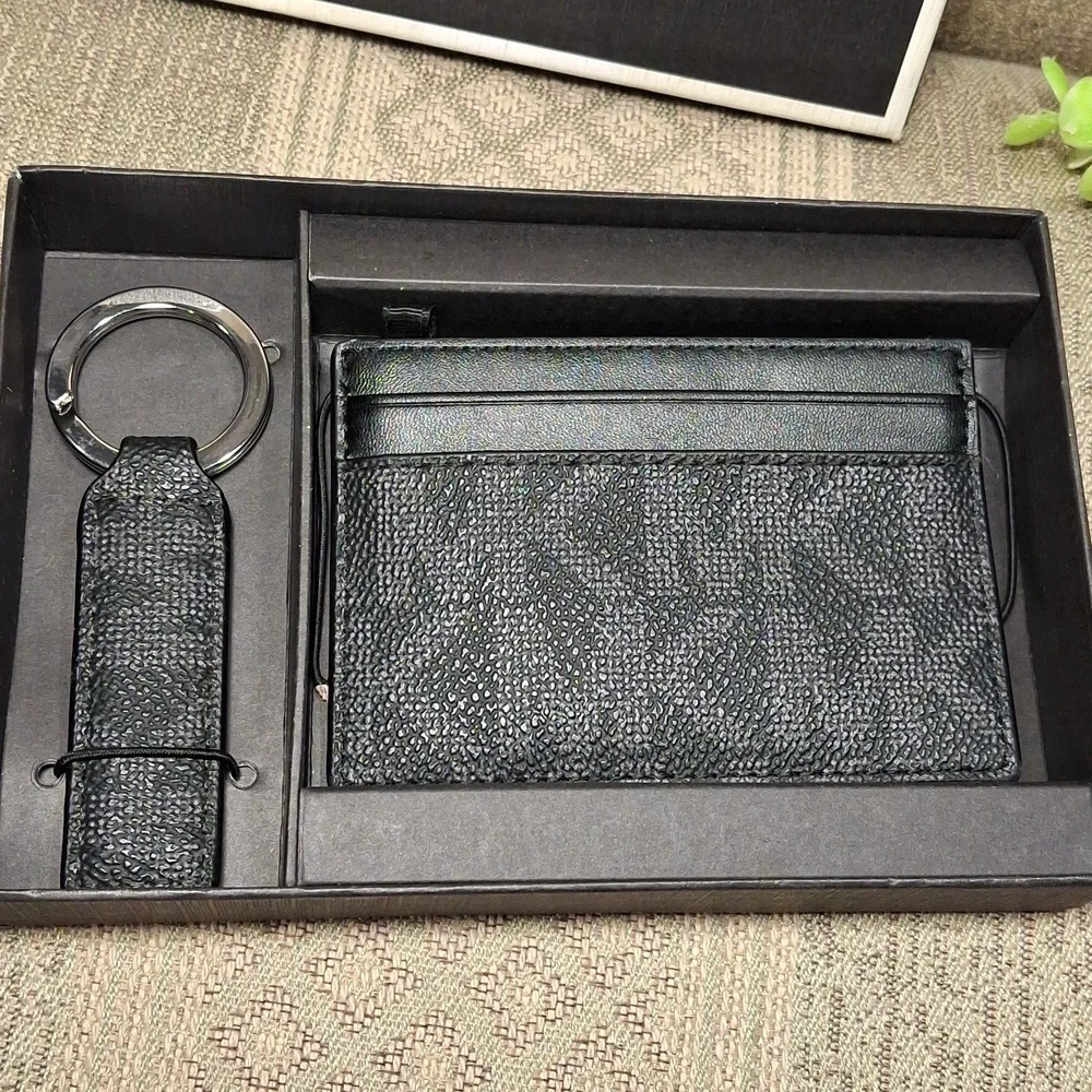 Michael Kors Signature Card Case & Keychain Box Set